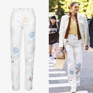 Reformation Cynthia Doodle High Rise Straight‎ Long Jeans Rigid Organic Denim 24